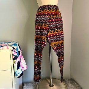French Laundry 3X Multicolor Fall Halloween Leggings Black Cats